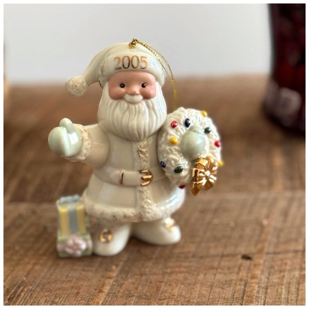 2005 Lenox Greetings From Santa Ornament 24K Gold Accent Cottagecore Home Decor - Picture 6 of 11